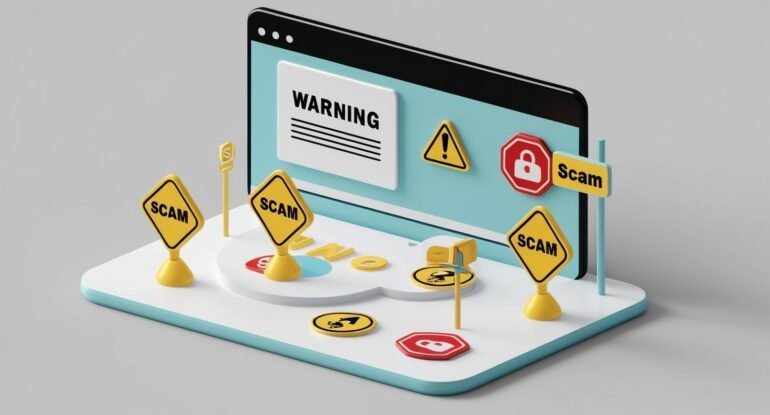 3D_unregulated_platform_with_warning_signs_and_scam_icons_in_a_light_style__no_more_element__no_word__1_
